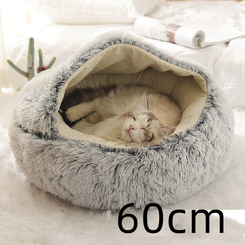 2-in-1 Plush Pet Bed – Warm & Cozy for Dogs & Cats