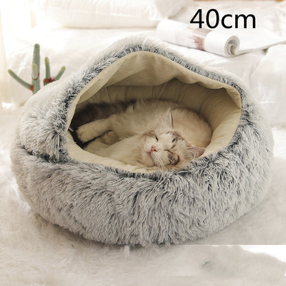 2-in-1 Plush Pet Bed – Warm & Cozy for Dogs & Cats