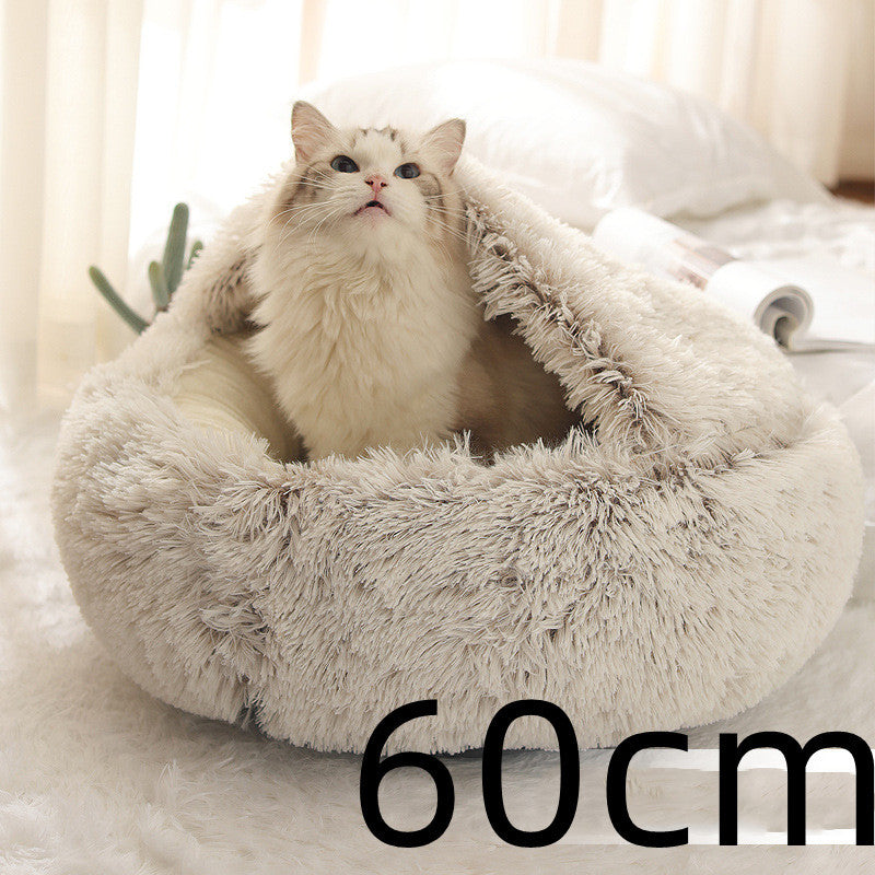 2-in-1 Plush Pet Bed – Warm & Cozy for Dogs & Cats