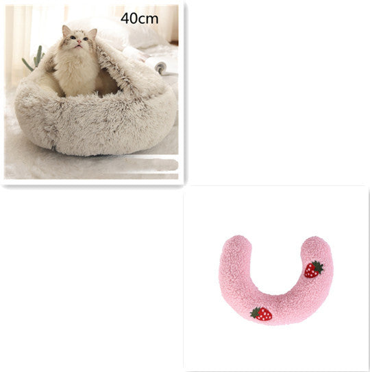 2-in-1 Plush Pet Bed – Warm & Cozy for Dogs & Cats